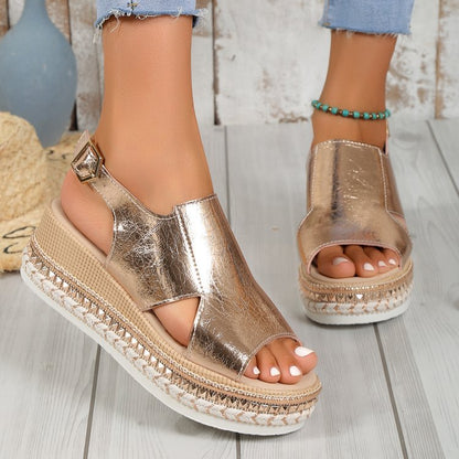 Sandales Brillantes à Boucle Été Femme