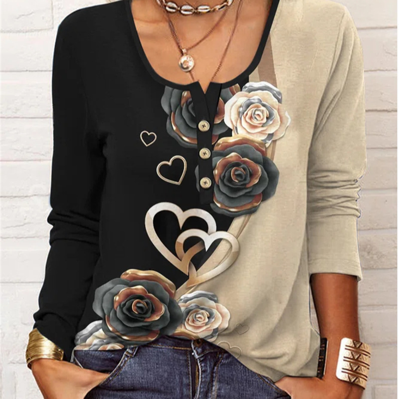T-shirt Femme Fleuri Chic